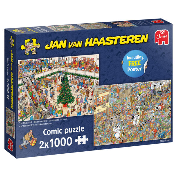 Jan van Haasteren Pussel Holiday Shopping 2×1000 bitar Julpussel